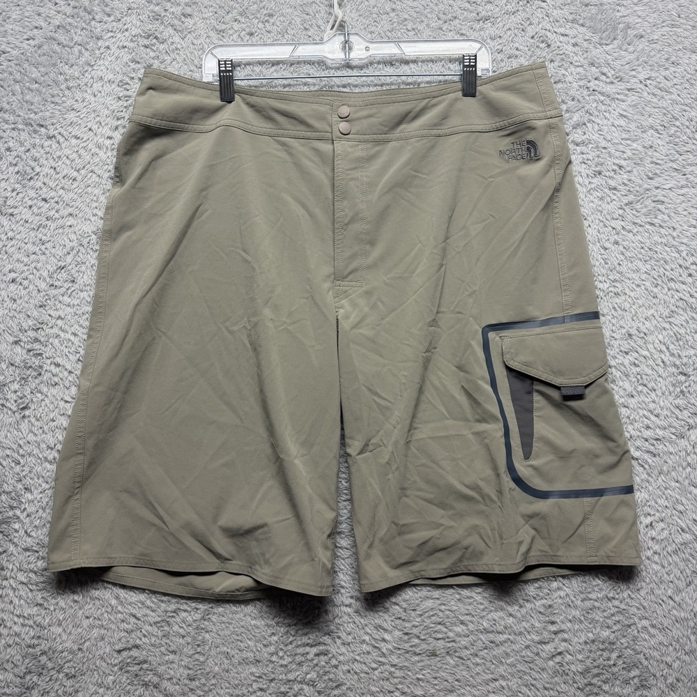 The North Face Mens Boardshorts Size 38 Khaki Tan Hybrid Apex Stretch Watersport